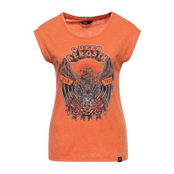 Queen Kerosin Wild & Free t-shirt harvest pumpkin