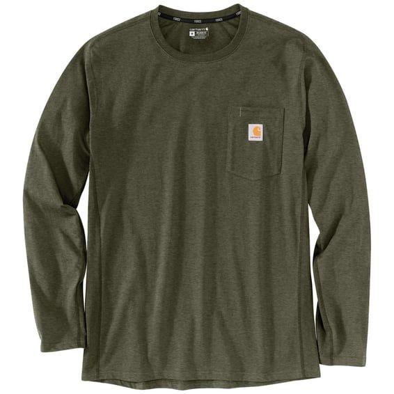 Force™ pocket long sleeve basil heather