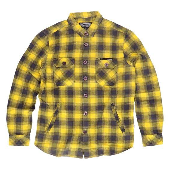 Worker flanel shirt yellow/grey