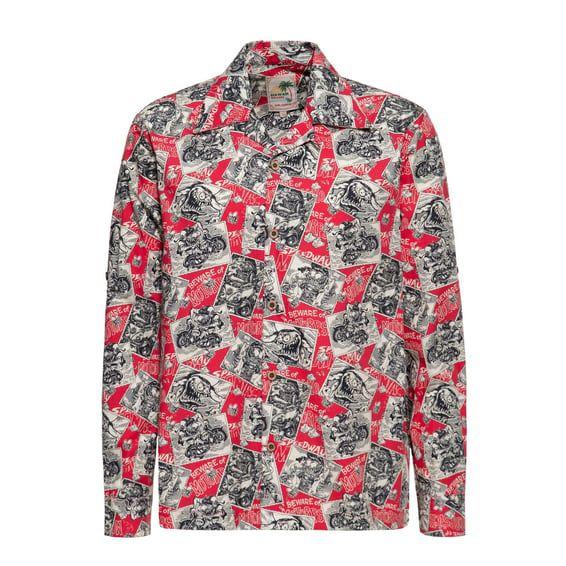 AOP shirt off dark red