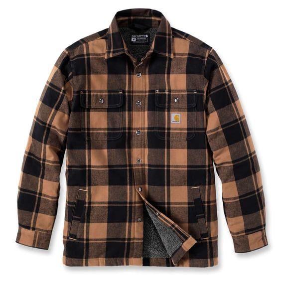 Flannel sherpa-lined shirt Carhartt brown