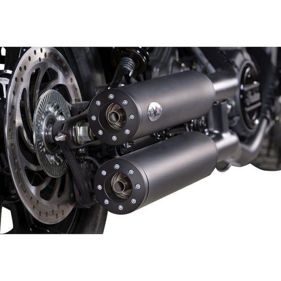 Chubby 90mm slip-on muffler set. Black