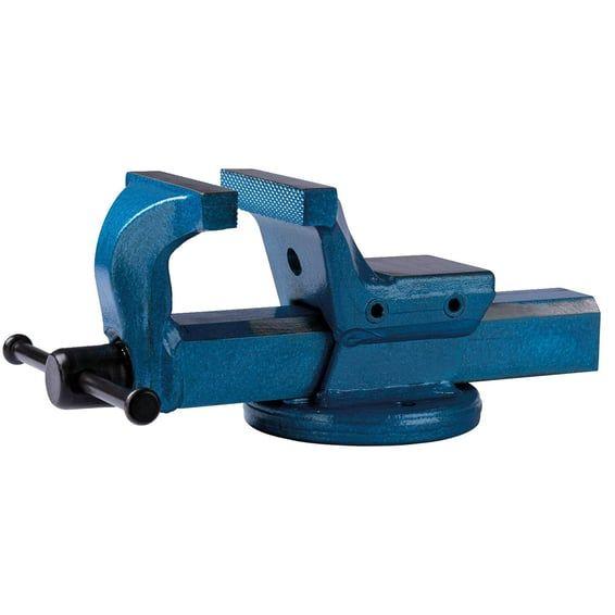 parallel bench vise. Blue. 150mm jaw spread