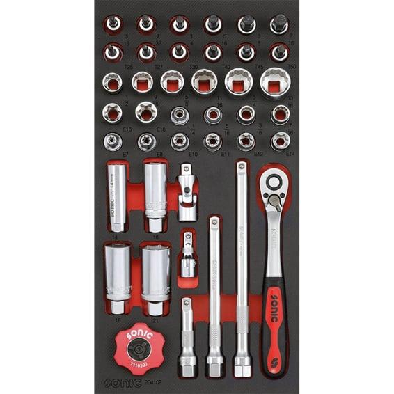 3/8" drive socket set. 41-piece. US / SAE sizes