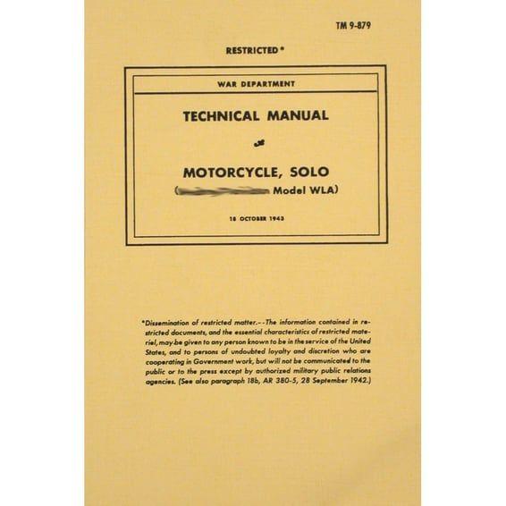 Service manual, war dep. WLA solo