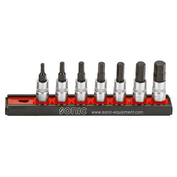 bit socket rail 1/4", 7-piece. US/SAE