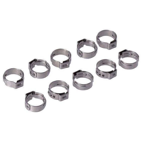Crimp hose clamp, 5/8 (16.00mm) ID. Stainless