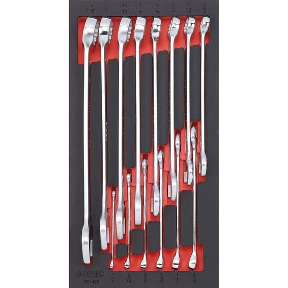 open/box end wrenches. 14-piece. US/SAE sizes
