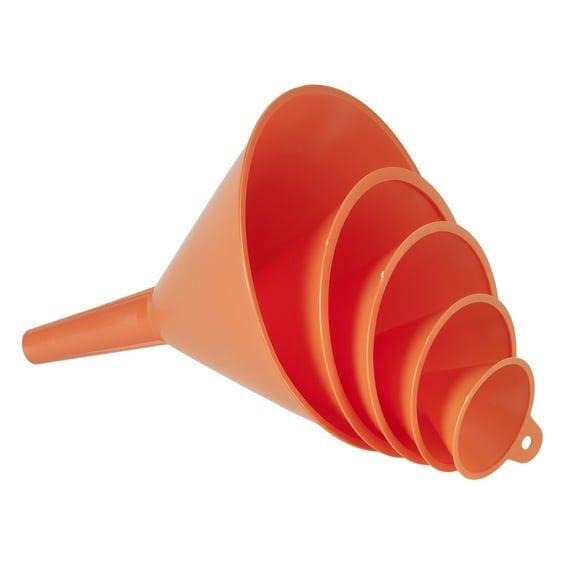 orange funnel set. 5-piece, 50mm to 150mm
