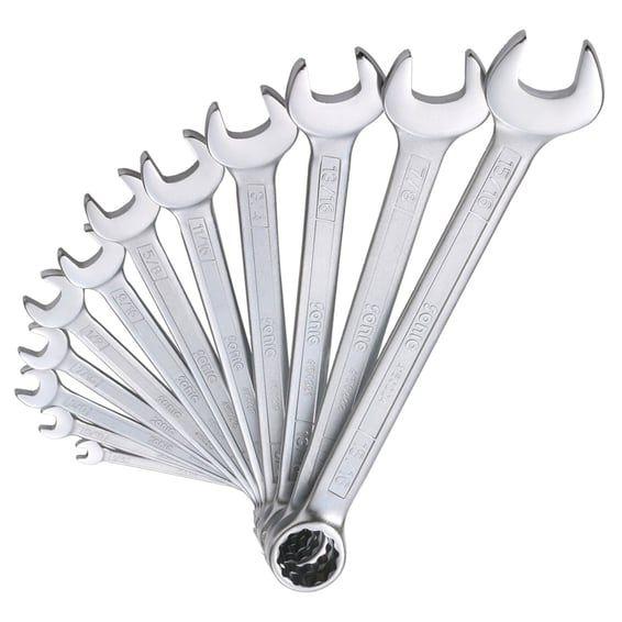 open/box end wrench set. 12-piece. US/SAE