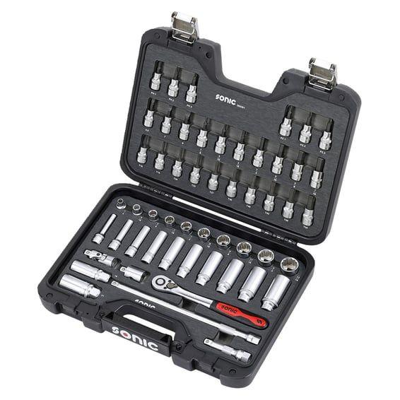 combination socket set 3/8'', 53-piece. US/SAE sizes