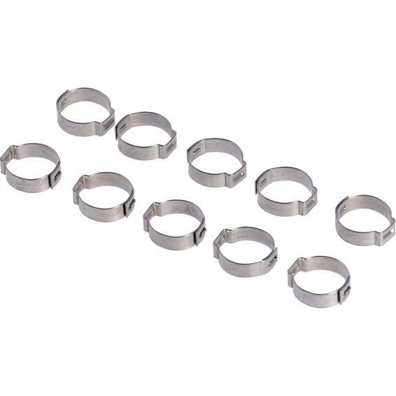 Crimp hose clamp, 3/4 (19.05mm) ID. Stainless