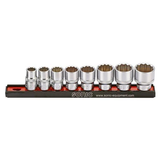 socket rail set 3/8". 8-piece. US/SAE