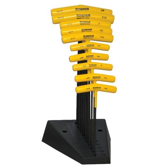 T-handle allen wrench set US sizes