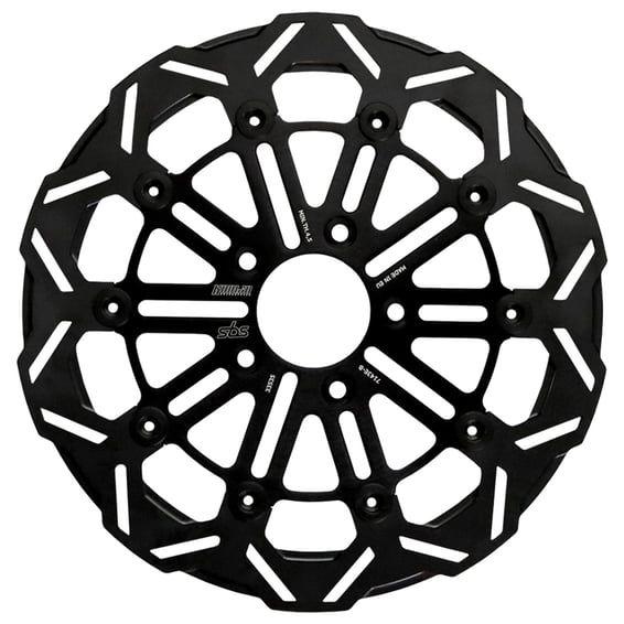 by SBS, '10-spoke' brake rotor front L/R. Black