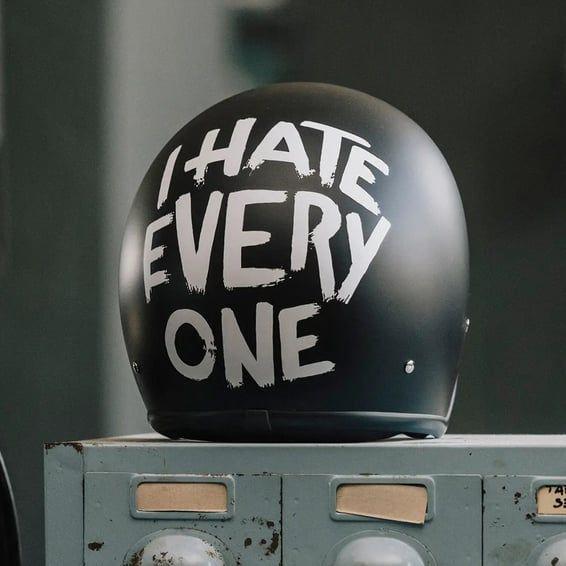 Retro helmet I Hate Everyone