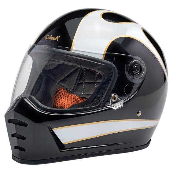 Lane Splitter helmet white flames