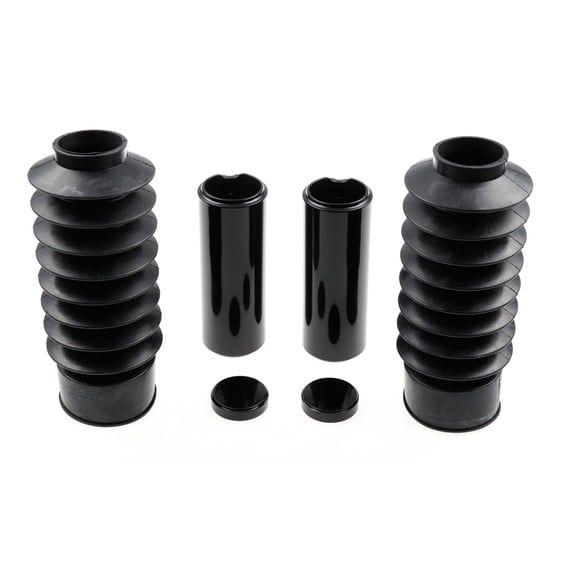 6-piece fork tube cover kit long. Gloss black