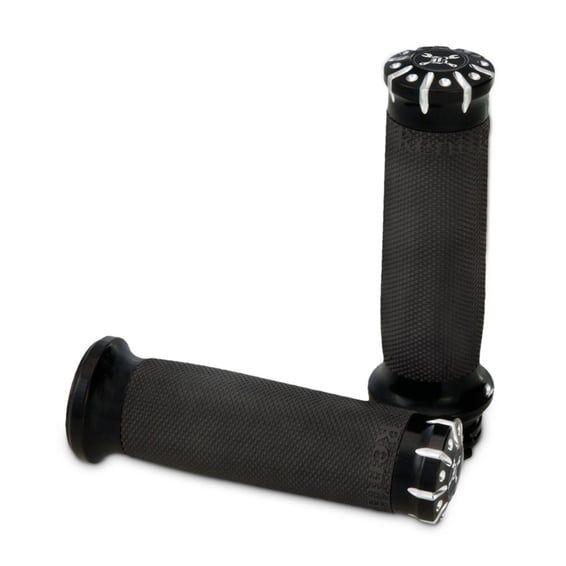 Hawk Billet grip set. Black CC stripes/dots