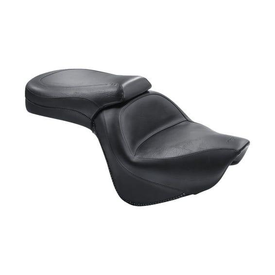 1 piece 2-up wide touring vintage seat plain black