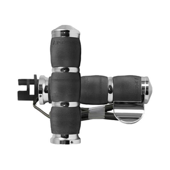 Avon air cushioned grips, heated, chrome, w/throttle boss