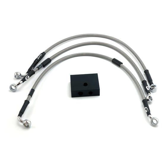 by Goodridge brake line front, stainless clear coated