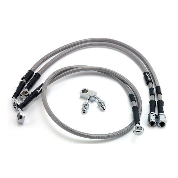 by Goodridge brake line front, stainless clear coated