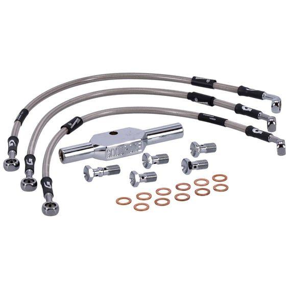 by Goodridge brake line front, stainless clear coated