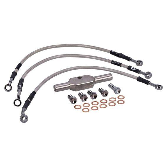 by Goodridge brake line front, stainless clear coated