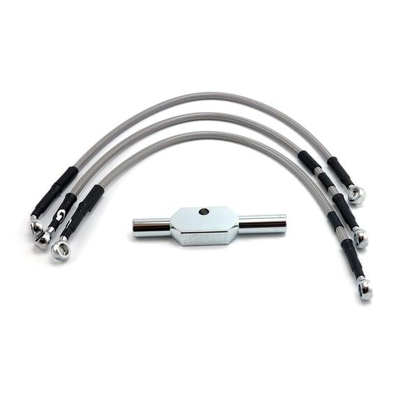 by Goodridge brake line front, stainless clear coated