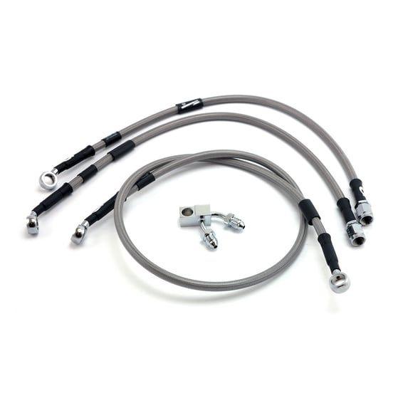 by Goodridge brake line front, stainless clear coated