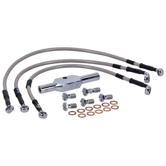 by Goodridge brake line front, stainless clear coated