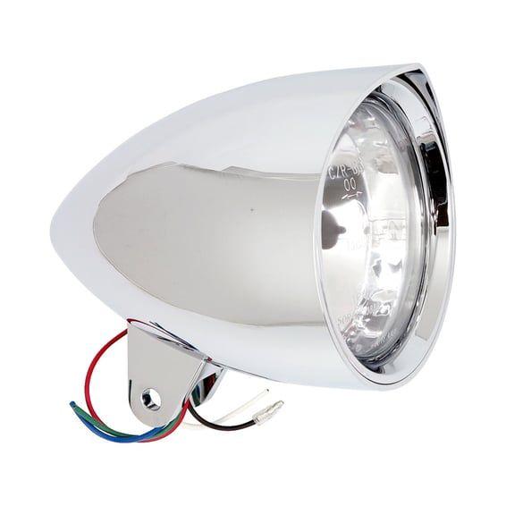 Smoothie 5-3/4" headlamp with peak visor. Chrome
