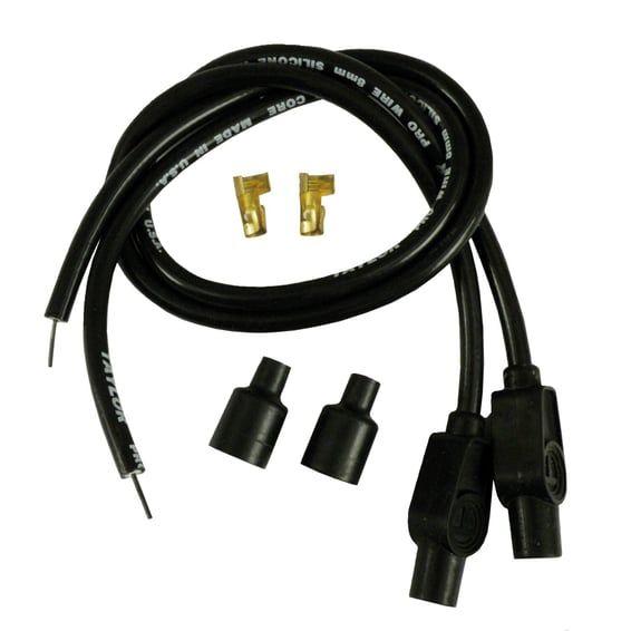 8mm carbon core univ. spark plug wire set. Black