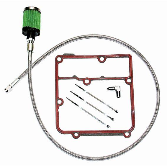 oil tank breather kit. Polished. Dyna