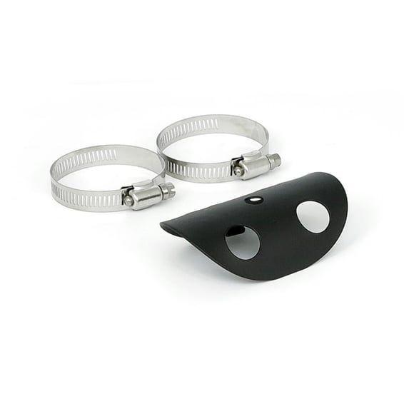 Universal bullet hole heat shield 4" long black