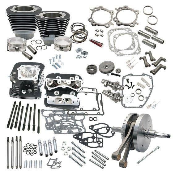 124" Twin Cam Softail hot set-up kit with heads. Black