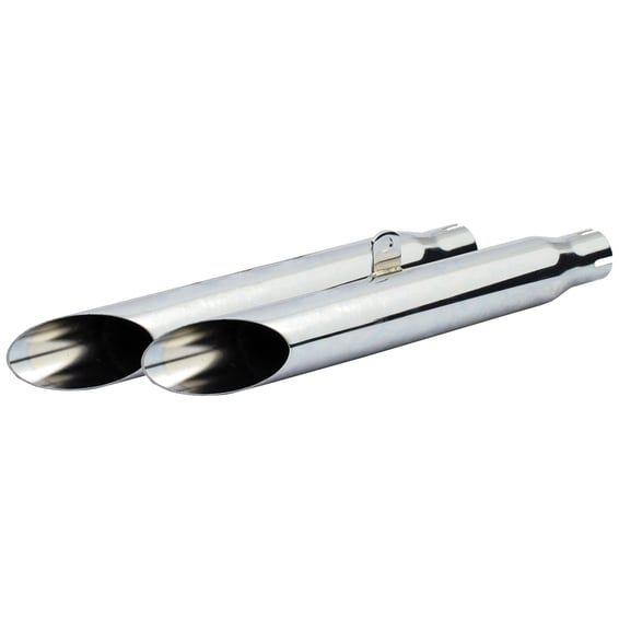 Slash Cut slip-on muffler set 18-1/2" long chrome
