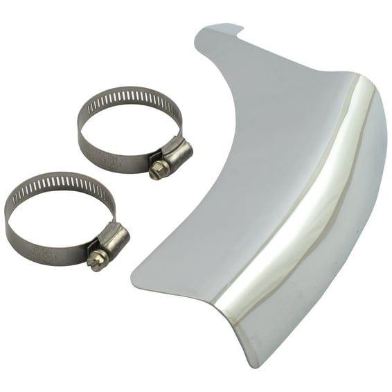 FL Shovel vertical crossover heat shield chrome
