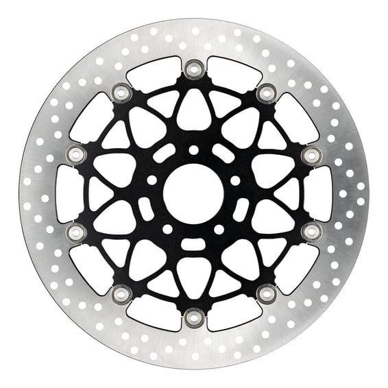 oversized floating brake disc front. Round. Black