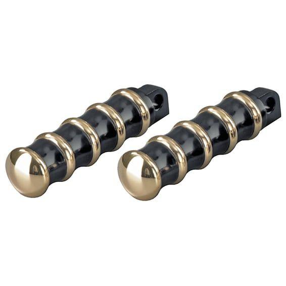 K-Tech, Vintage rider foot pegs. Black & Brass