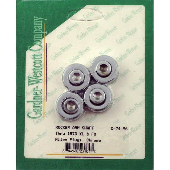 GW, rocker shaft plug set. Custom allen style. Chrome
