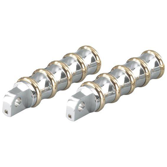 K-Tech, Vintage rider foot pegs. Polished & Brass