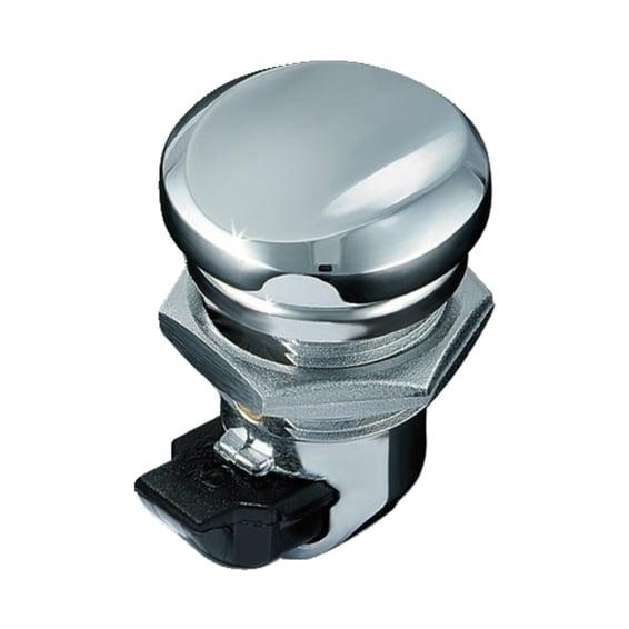 Push button fuel door latch