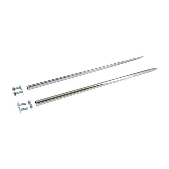 Front fender tip spears, chrome steel