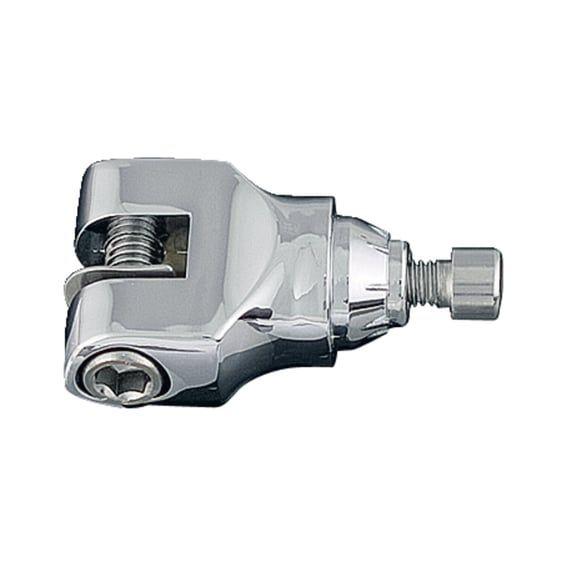 Replacement serrated footpeg clevis. Chrome