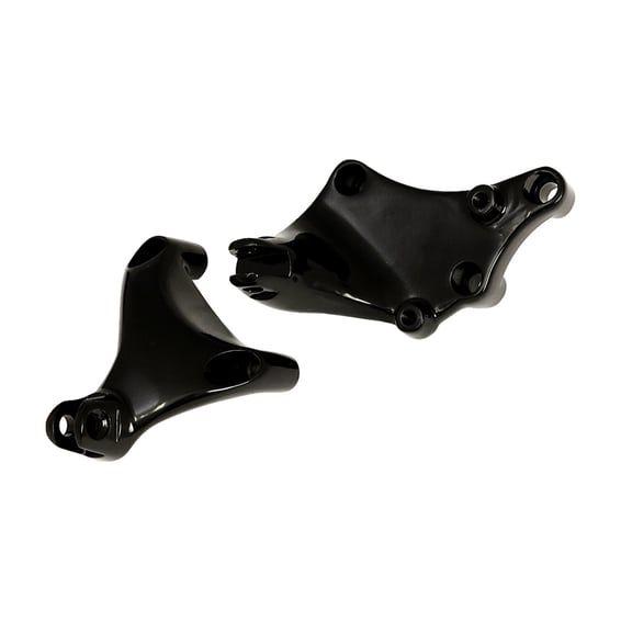 Passenger footpeg mount bracket set. Black