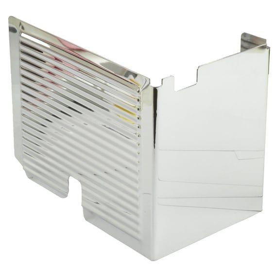 Battery side cover, ribbed. Chrome