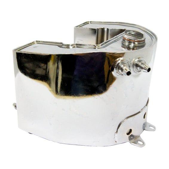 Oil tank, horseshoe top fill. Chrome