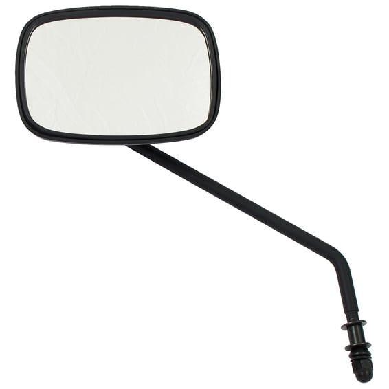 Late OEM style mirror, long stem, left side. Black